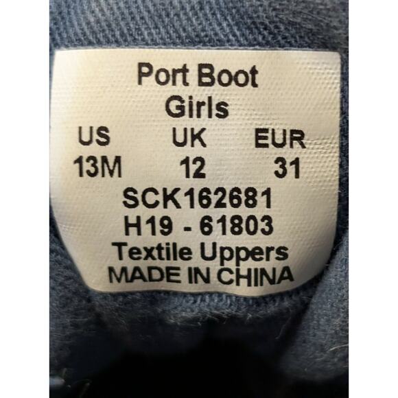 Sperry Boots Youth 13 M Port Quilted Duck Winter Ankle Lace Up Blue Outdoor - Picture 8 of 9